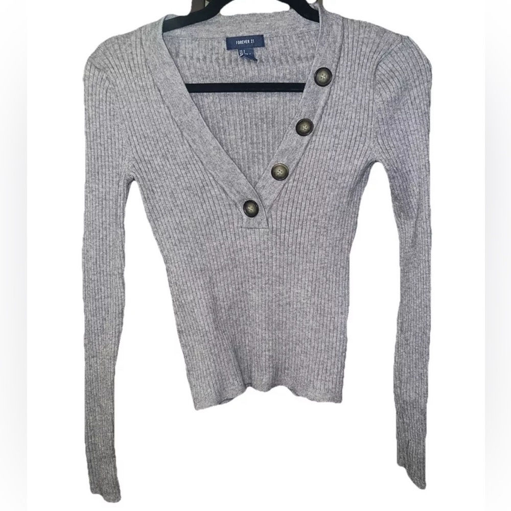 Women’s Forever 21 Ribbed V- Neck Button Cardigan SMALL